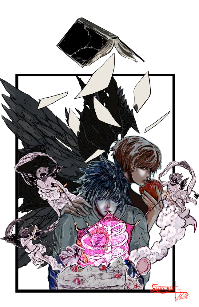 Light / L — Death Note art by Soultooth